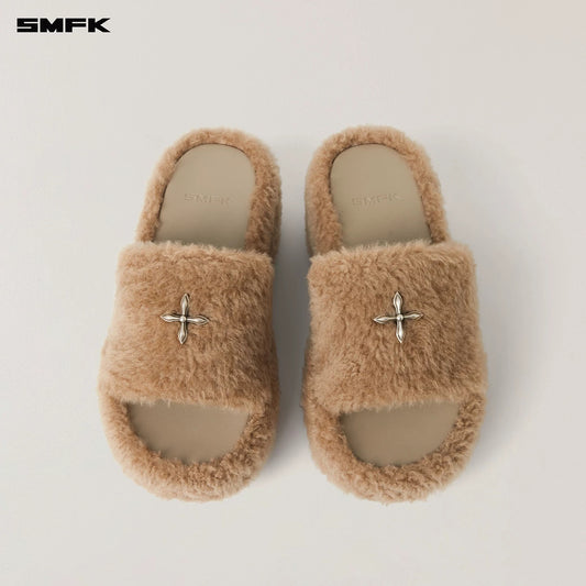 COMPASS MODE WOOL SHEARLING UNITY SLIPPER/HIGH/SAND S0004SF