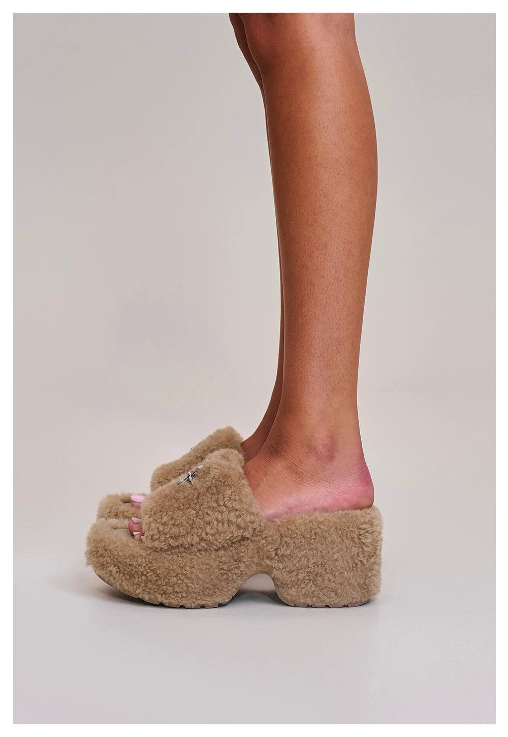 COMPASS MODE WOOL SHEARLING UNITY SLIPPER/HIGH/SAND S0004SF