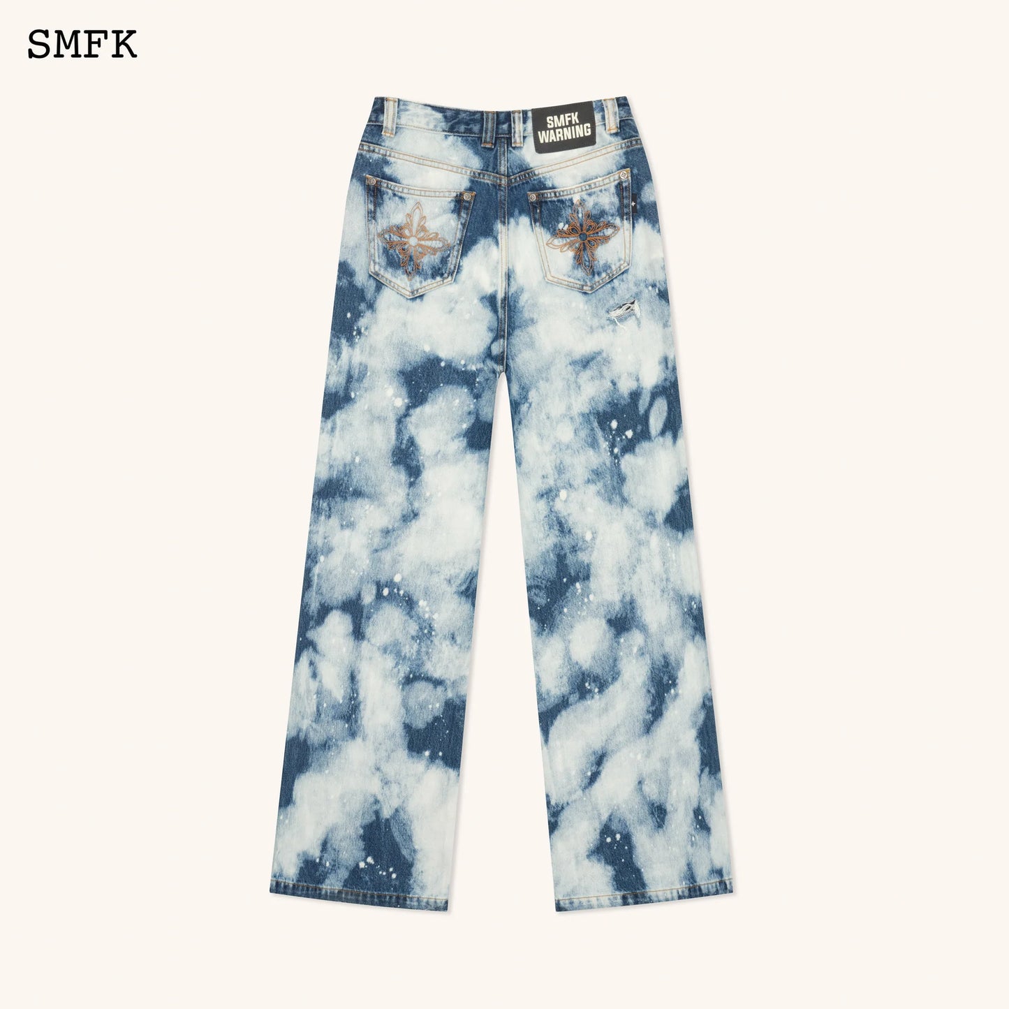 Wildworld Camouflage Loose Jeans Ocean Blue