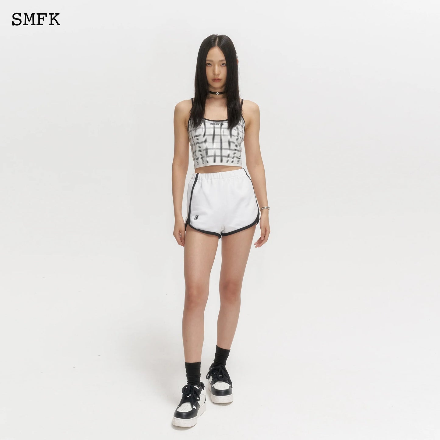 Compass White Checkered Knitted Vest