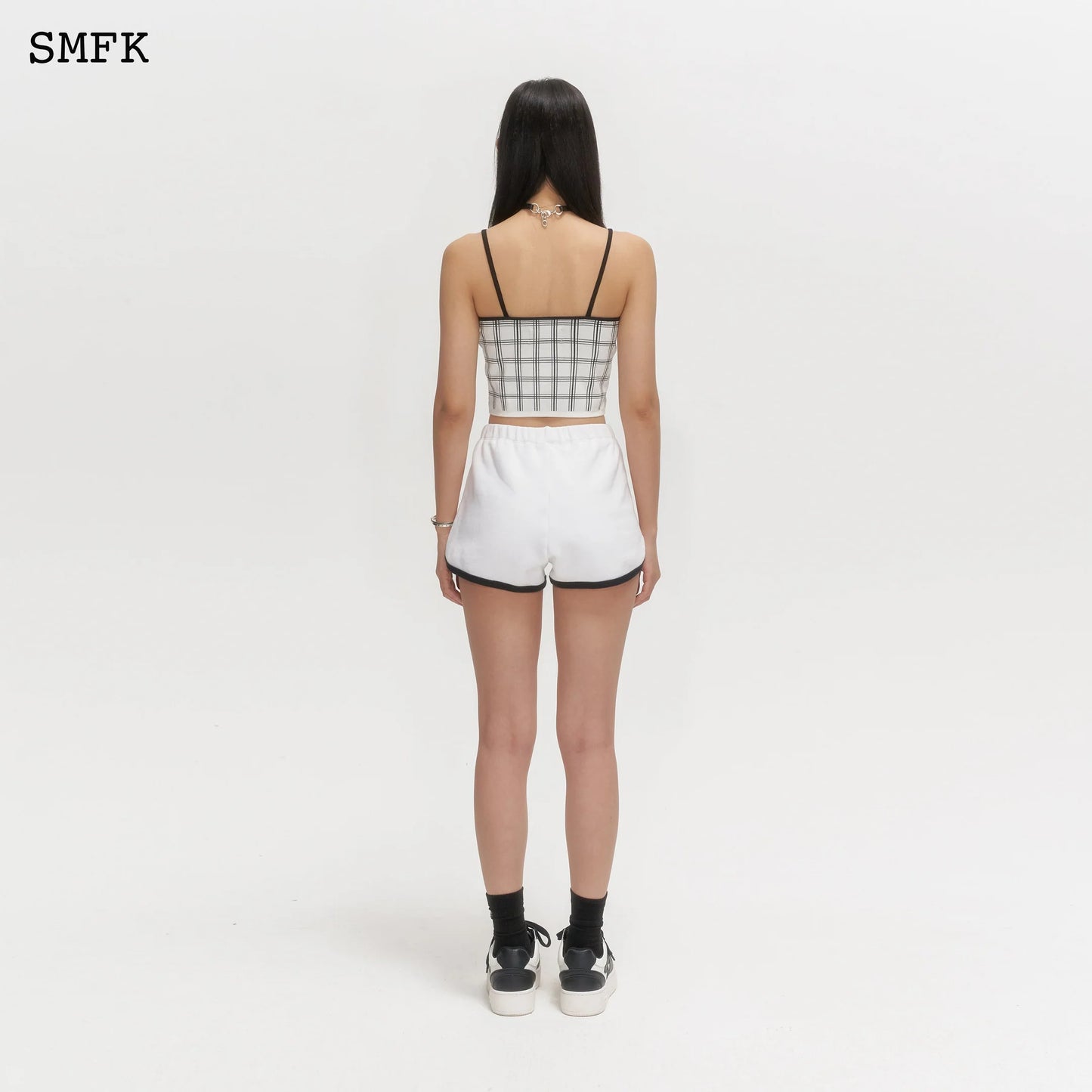 Compass White Checkered Knitted Vest
