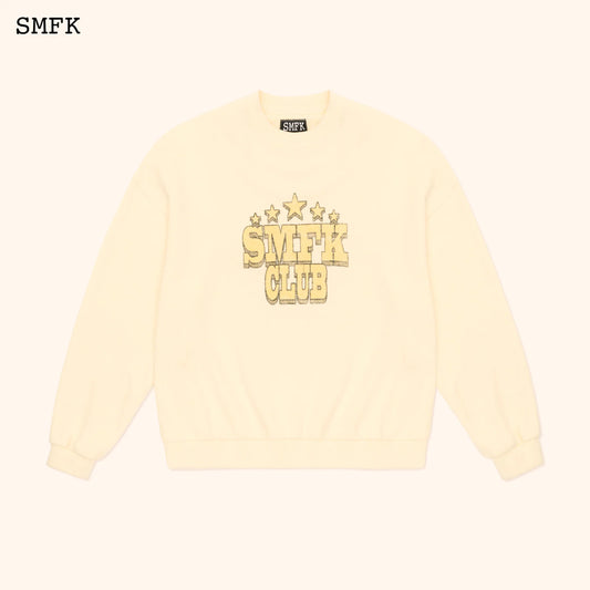 SMFK COMPASS COLLEGE VINTAGE OVERSIZE HOODIE IN CREAM