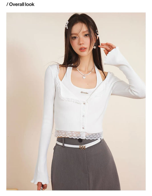 Lace Knitted Two-piece Set