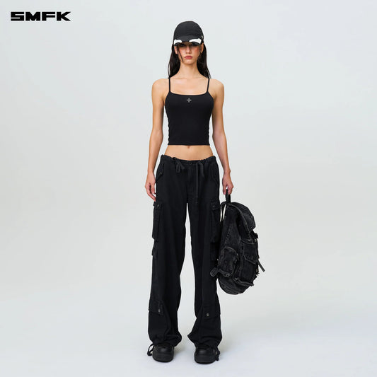COMPASS HUG EXTRA-LONG SPORTS STRAP TOP BLACK