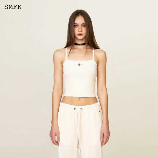 SMFK WILDWORLD CROSS RIDING KNITTED VEST TOP IN WHITE