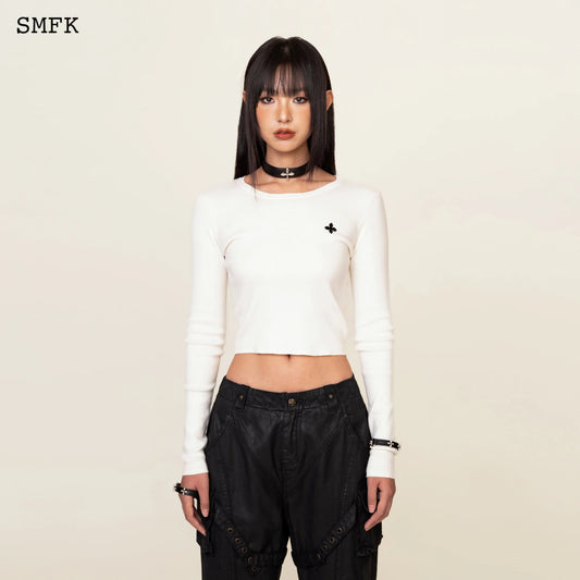 SMFK COMPASS CROSS CLASSIC RIDING KNITTED TOP IN WHITE