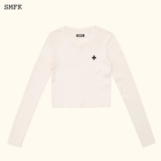 SMFK COMPASS CROSS CLASSIC RIDING KNITTED TOP IN WHITE