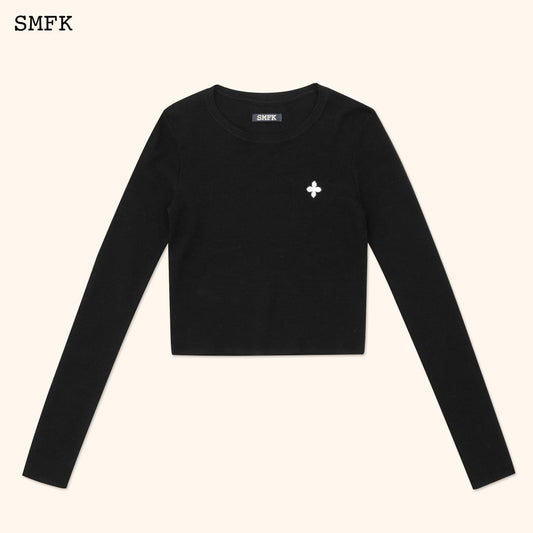 SMFK COMPASS CROSS CLASSIC RIDING KNITTED TOP IN BLACK