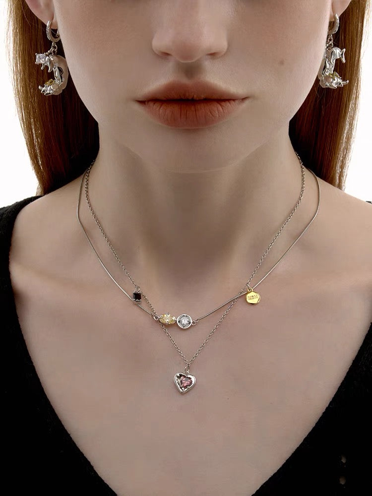 Double-Layer Heart Necklace