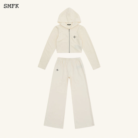 Compass Rove Jogging Sport Suit In White