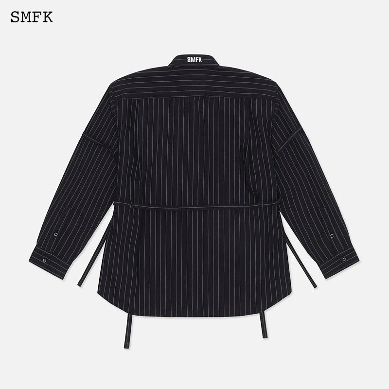 Vintage College Striped Shirt Black