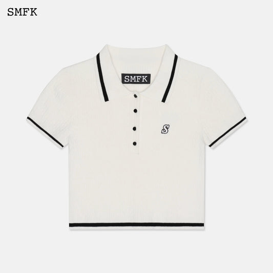 Campus White Polo With Letter
