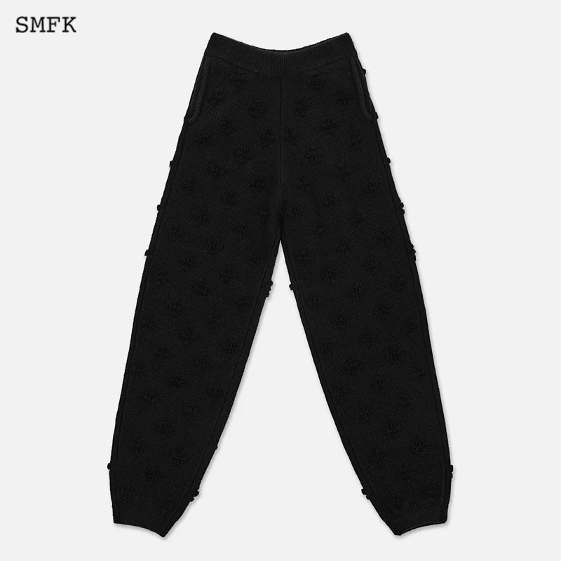 Black Garden wool knitted sports suit
