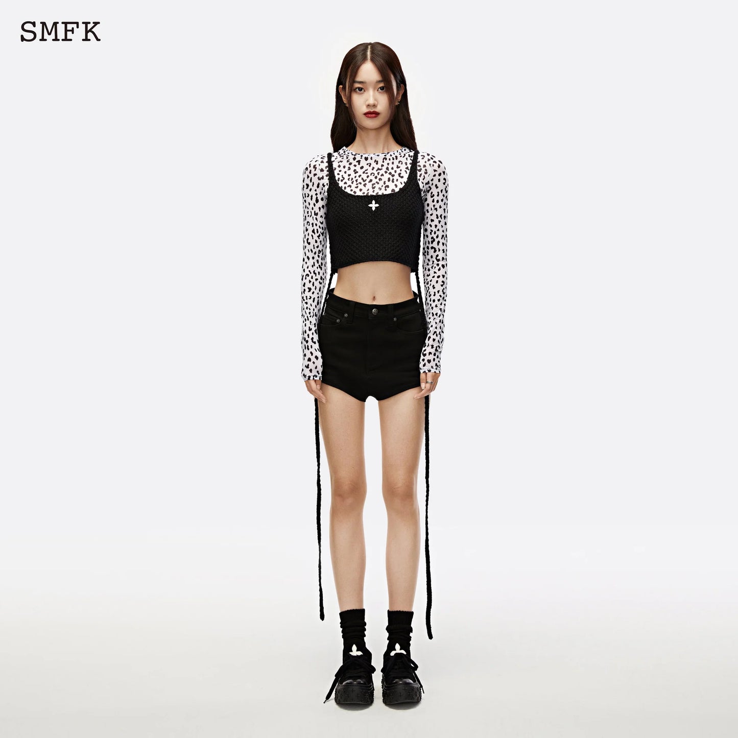 Mermaid Wool Knitted Vest Black
