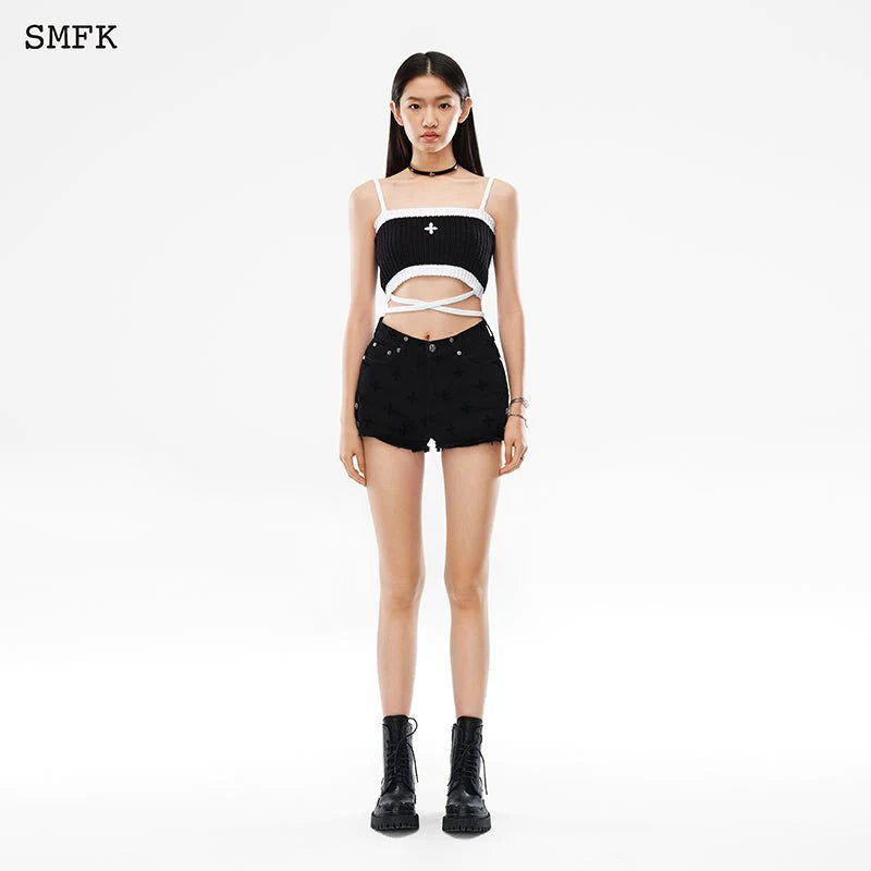 Mermaid Vintage Knitted Camisole Black