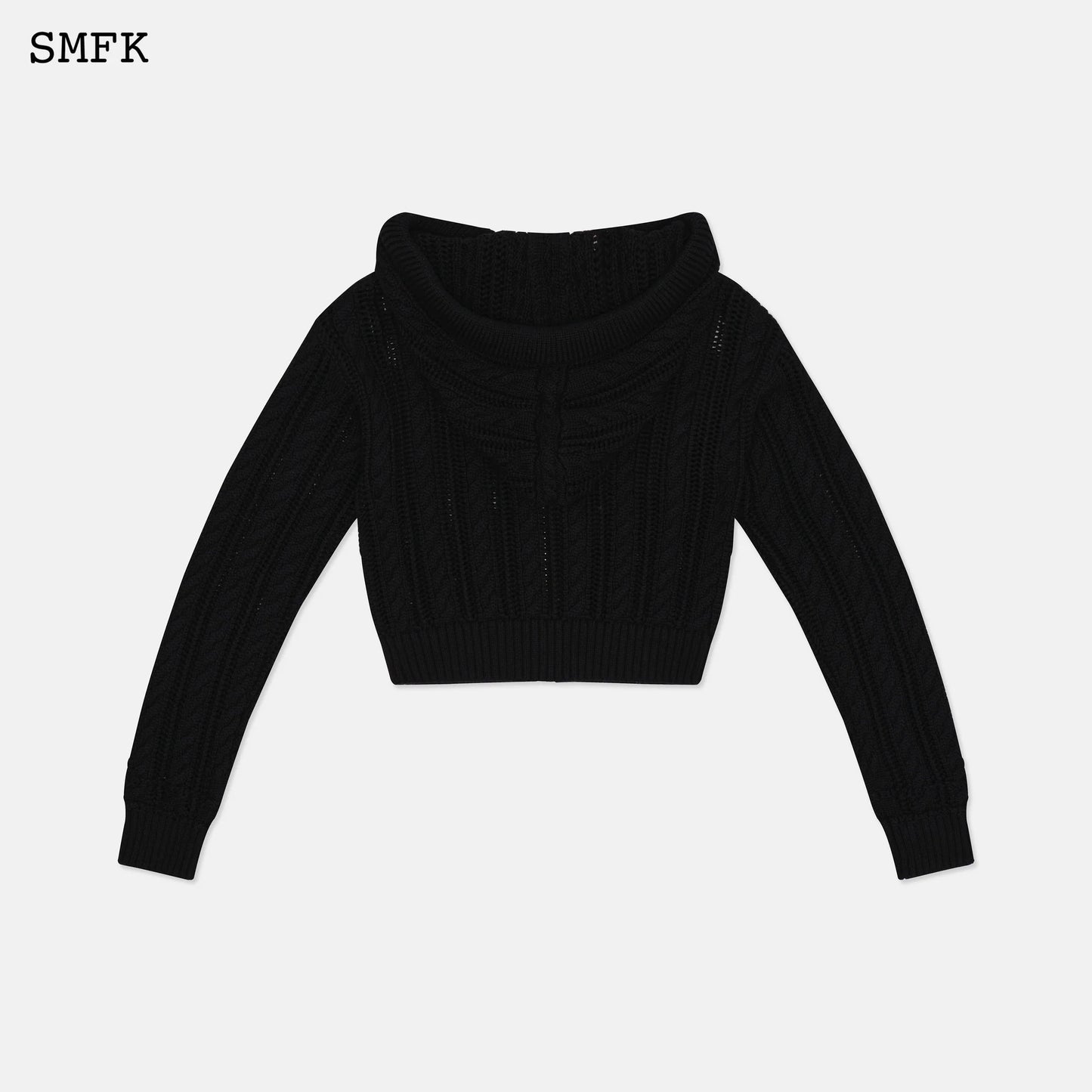 Wilderness Black Knitted Hoodie
