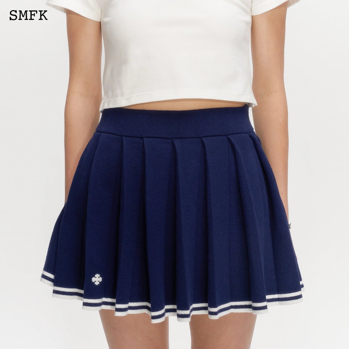 Compass Academy Navy Cashmere Pleated Skirt