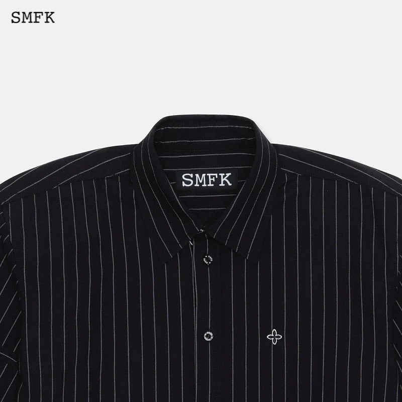 Vintage College Striped Shirt Black