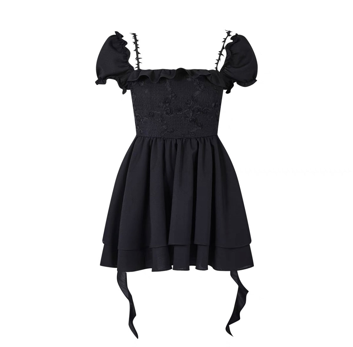 Rose Two-Wear Narrow Waist Lace Streamer Dress