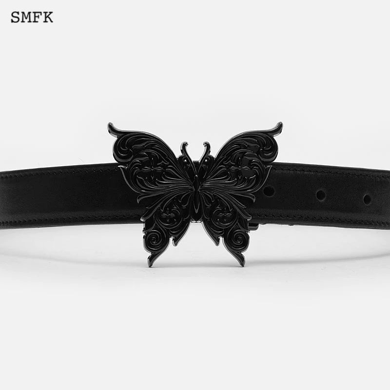Compass butterfly vintage belt Black