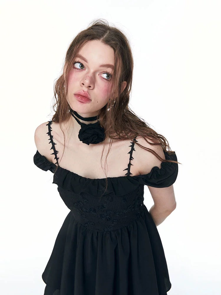 Rose Two-Wear Narrow Waist Lace Streamer Dress