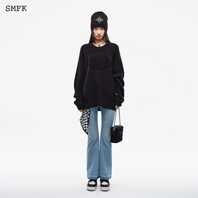 Compass Maze Knit Sweatshirt