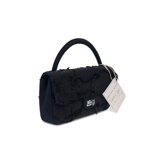 BLACK NAVY Vintage Handle Bag Set LARGE