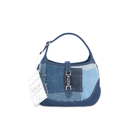 MULTI DENIM Vintage Half-Moon Bag MINI