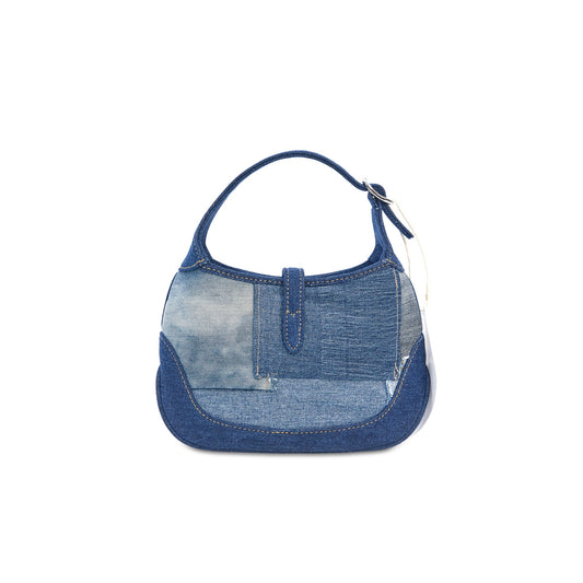 MULTI DENIM Vintage Half-Moon Bag MINI