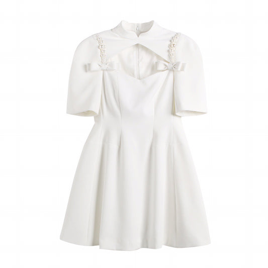 White Cut-out Blazer Dress